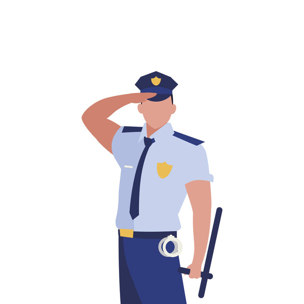 politieagent wet karakter - Vector, afbeelding
