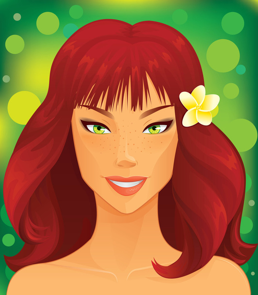 美しい赤毛の女性 - ベクター画像
