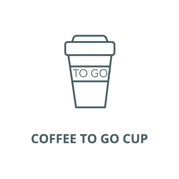 Coffee to go cup line icon, vector. Coffee to go cup outline sign, concept symbol, flat illustration - Vektor, obrázek