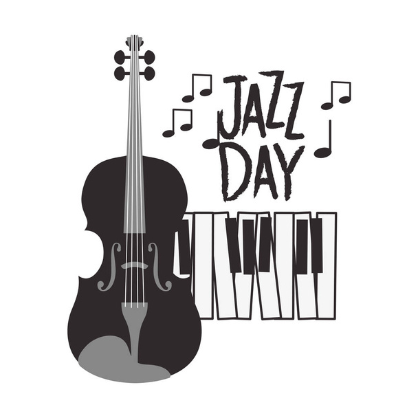 etiqueta día de jazz icono aislado
 - Vector, Imagen