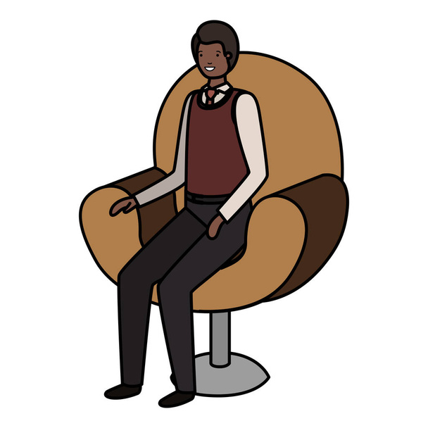homme d'affaires assis dans la chaise avatar personnage
 - Vecteur, image