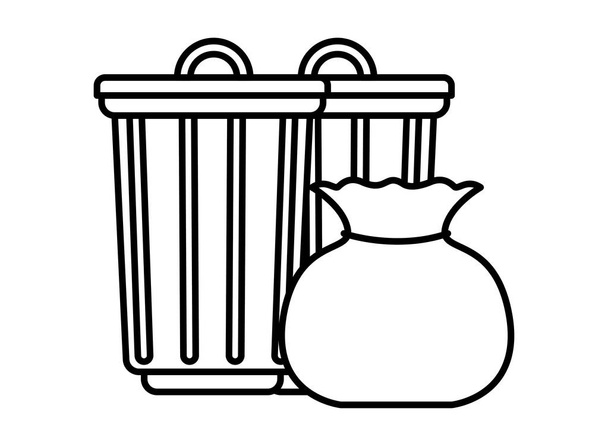олово и мешок для мусора
 - Вектор,изображение