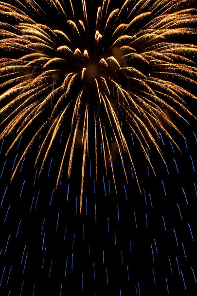 gold and blue firework - Photo, Image