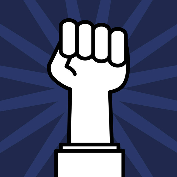 hand vuist kracht icoon - Vector, afbeelding
