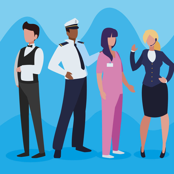 group of professional workers characters - Vector, Image