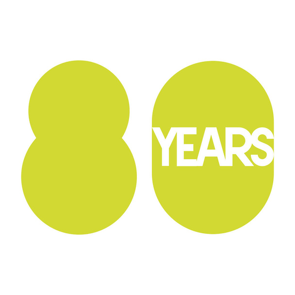 número 80 para aniversário ícone do cartão de celebração
 - Vetor, Imagem