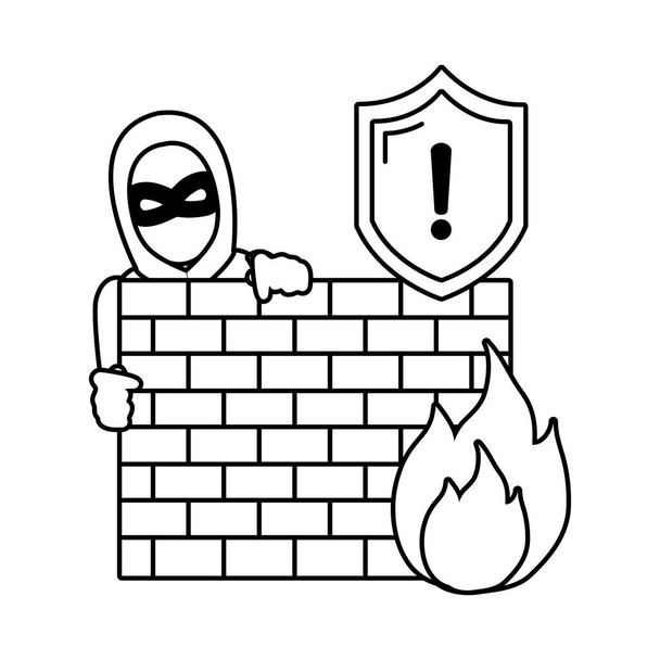security system cartoon - Vector, Image