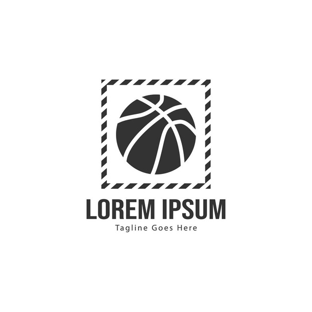 Diseño de plantilla de logo de baloncesto. Logo minimalista de baloncesto con marco moderno
 - Vector, imagen