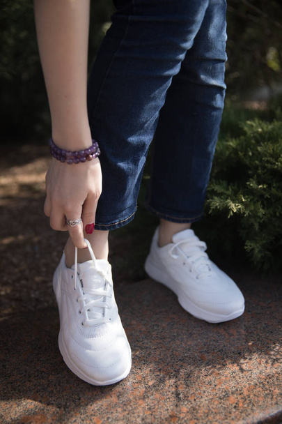 Stylish sneakers isolated on white background.Shoes isolated on background with clipping path - Photo, Image