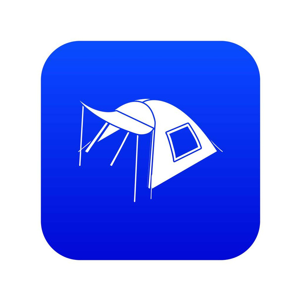 One person tent icon blue vector - ベクター画像