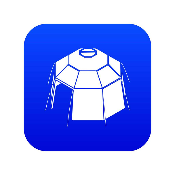 Hexagonal tent icon blue vector - Vetor, Imagem