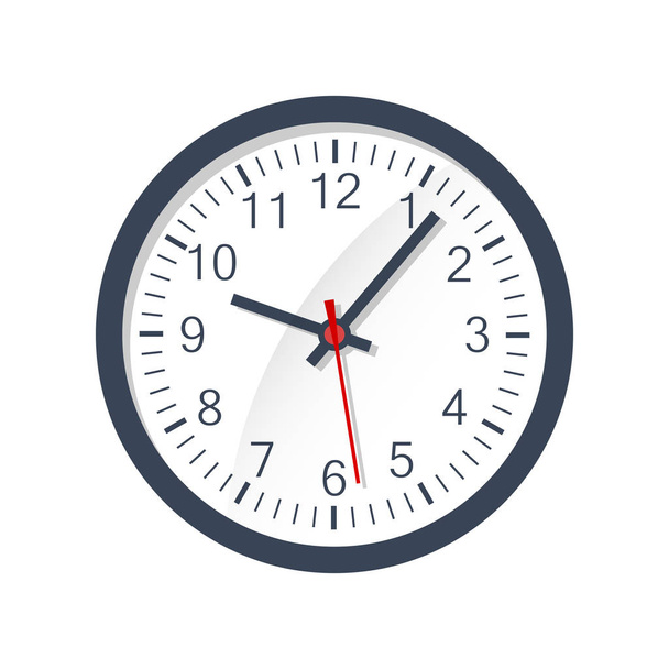 Clock sign icon in flat style. Time management vector illustrati - Vector, Image