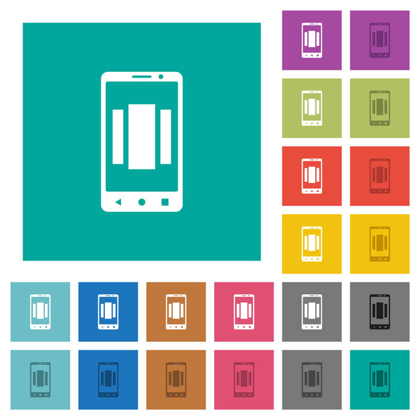 Setting up mobile homescreen square flat multi colored icons - Vector, Image