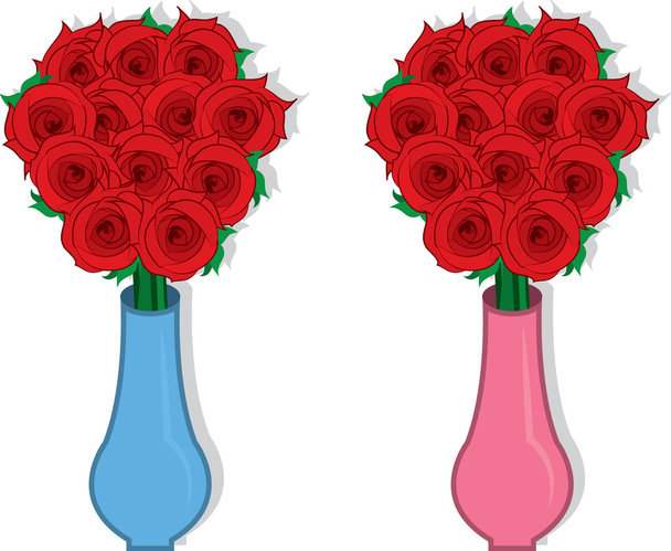 Florero de rosas
 - Vector, imagen