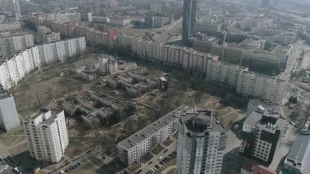 Aerial : Drone shooting of the landscape in Minsk city Belarus - Filmati, video