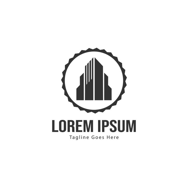 Design der Logo-Vorlage für Immobilien. minimalistisches Immobilien-Logo mit modernem Rahmen - Vektor, Bild