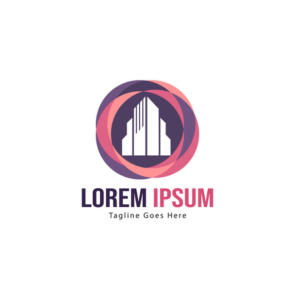 Design der Logo-Vorlage für Immobilien. minimalistisches Immobilien-Logo mit modernem Rahmen - Vektor, Bild