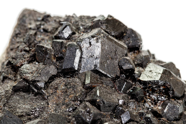 Макрокамінь мінеральна Меланж на білому фоні - Фото, зображення