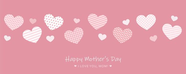 rose carte de fête des mères heureuses avec des coeurs motif
 - Vecteur, image