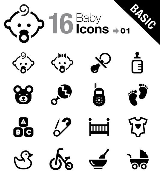 Basic - Iconos de bebé
 - Vector, imagen