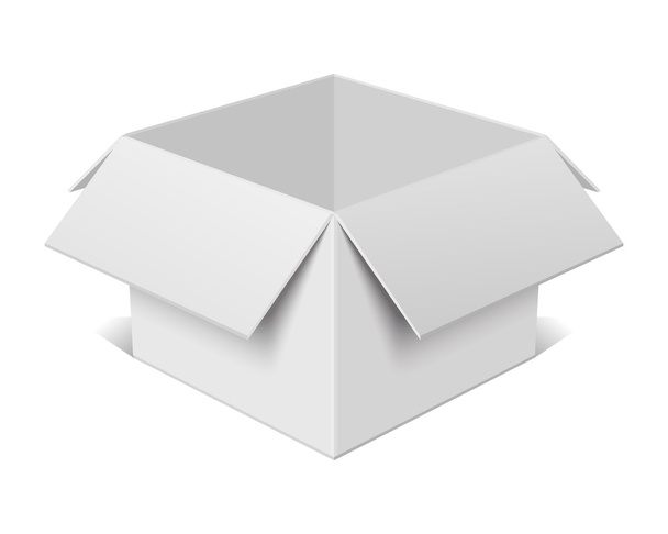 Open Cardboard Box isolated on white - 3d illustration - Vecteur, image