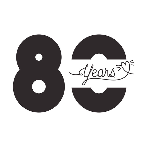 yıldönümü kutlama kartı simgesi için sayı 80 - Vektör, Görsel