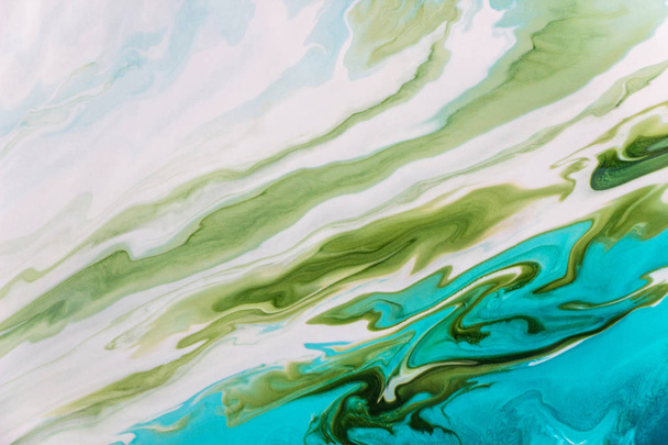 abstrakte grüne flüssige Acrylmalerei - Foto, Bild