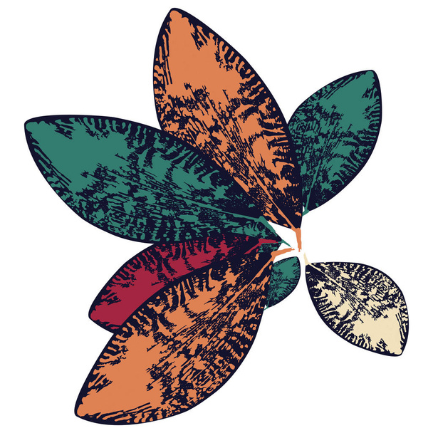 Tropical colored bright leaves. - Vector, Image