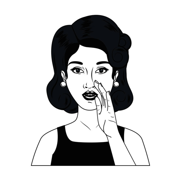 woman telling a secret avatar character - Vector, Image
