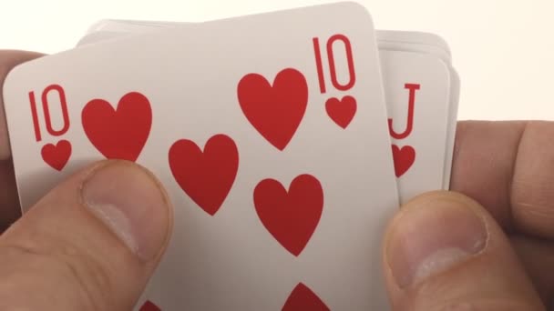doskonałe połączenie kart pokerowych - Materiał filmowy, wideo