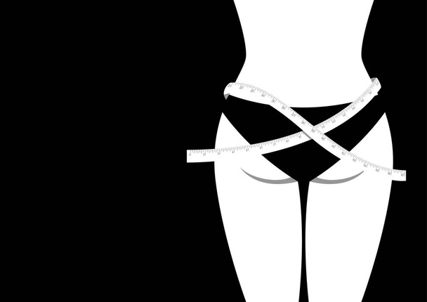Cintura de mujer ideal con cinta métrica
 - Vector, Imagen