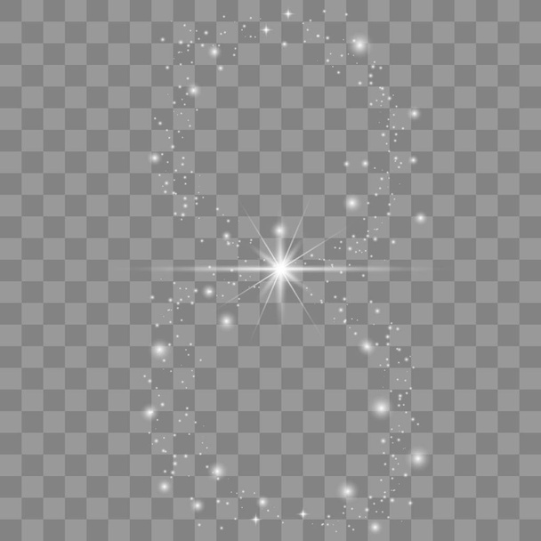 White sparks glitter special light effect.  - Vector, Image
