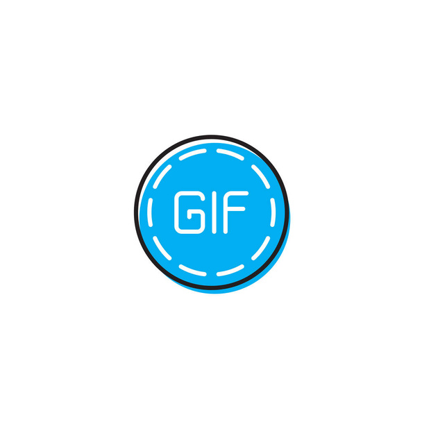 Αναπαραγωγή εικονιδίου κίνησης για κοινωνικά δίκτυα. Σύμβολο GIF Circle - Διάνυσμα, εικόνα