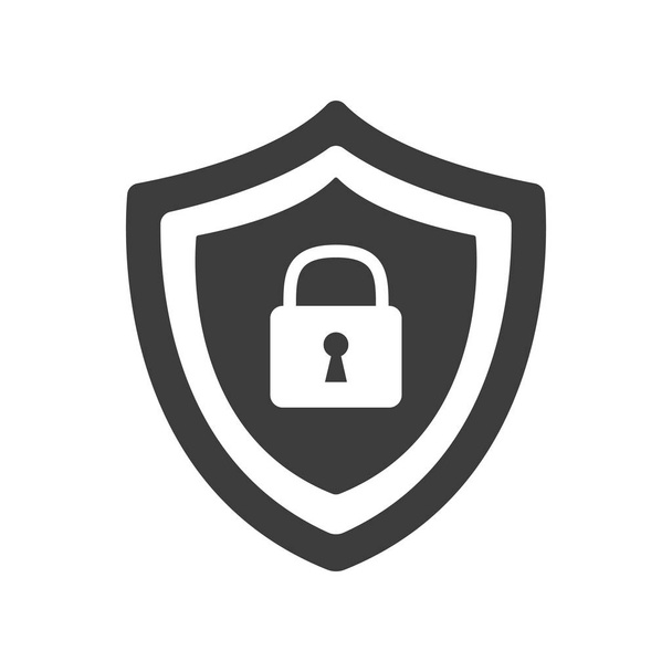 Shield security with lock symbol. - Vector, afbeelding