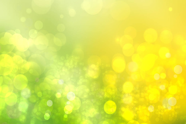 Abstract green light and yellow colorful summer bokeh background - Φωτογραφία, εικόνα