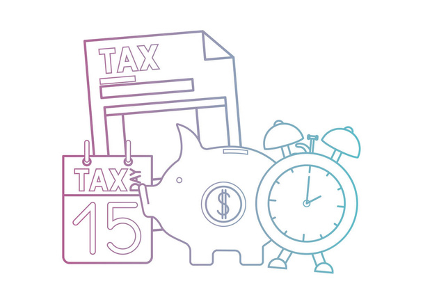 adóokmány Malacka és naptár - Vektor, kép