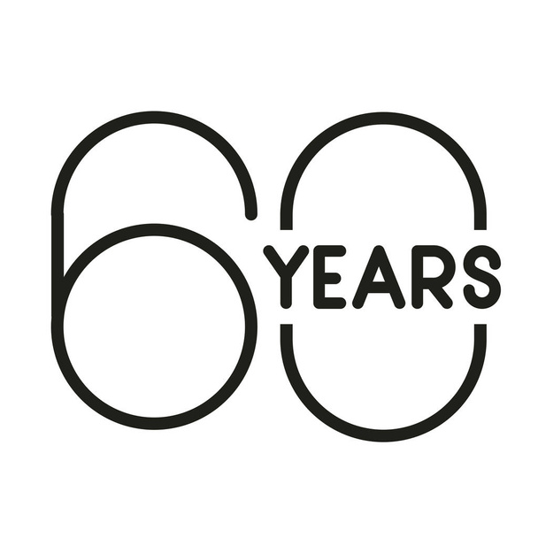 number 60 for anniversary celebration card icon - Vector, Image