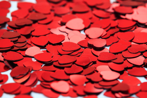 červený srdeční konfety. Valentinta DAQ koncepce - Fotografie, Obrázek