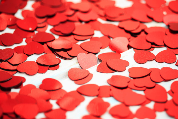 red heart confetti. Valentins daq concept - Fotografie, Obrázek