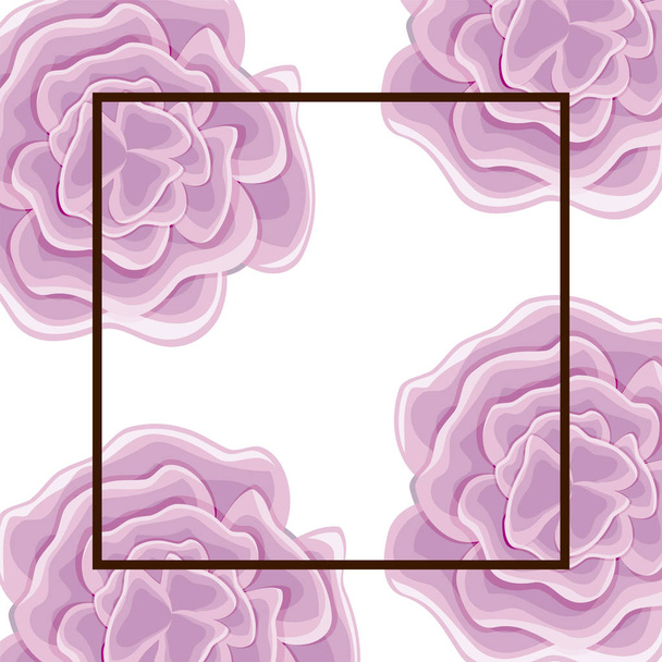 vzor květiny a čtvercový rám - Vektor, obrázek