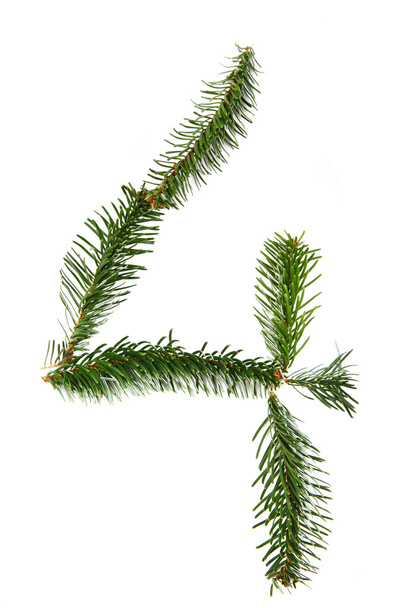 4 - aantal symbool van Kerstmis alfabet - Foto, afbeelding