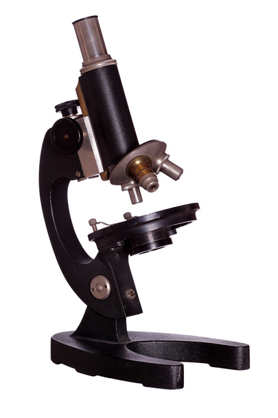 sehr altes schwarzes Mikroskop - Foto, Bild