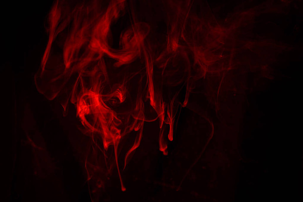 Texture of red smoke on black background - Photo, Image