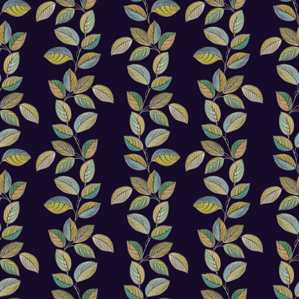 Seamless watercolor leaves pattern. Hand painted leaves of different colors. Leaves for design. - Zdjęcie, obraz