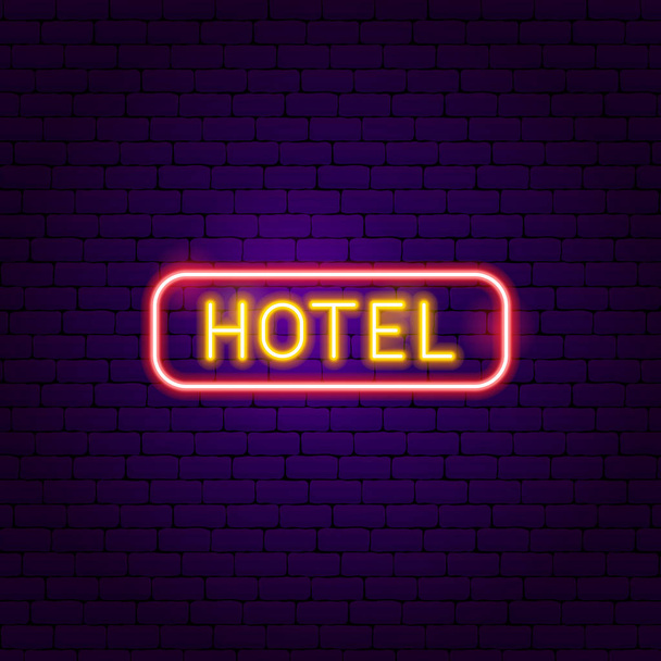 El Hotel Neon Label - Vector, imagen