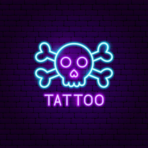 Tetoválás neon-címke - Vektor, kép