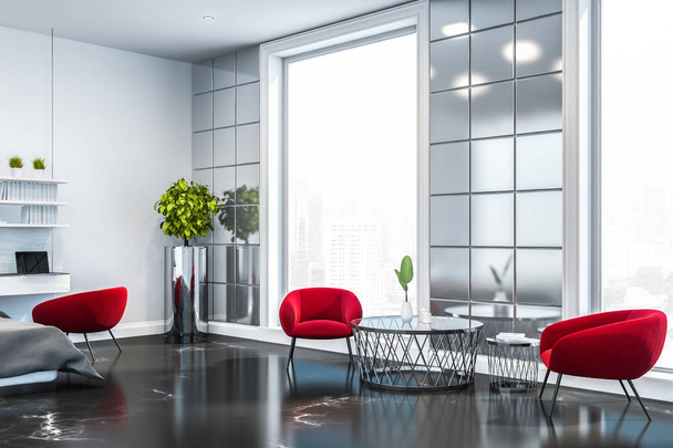 Luxury living room corner with red armchairs - Foto, Bild