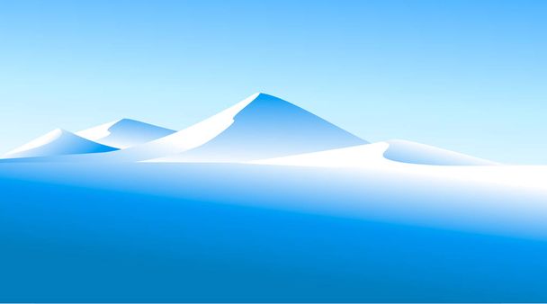 χειμερινό τοπίο με ψηλά βουνά - Διάνυσμα, εικόνα