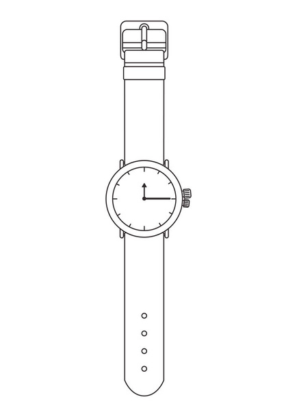 masculine wristwatch isolated icon - Vektor, Bild