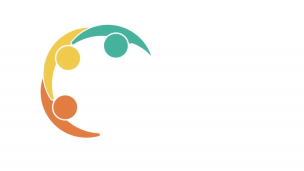 Логотип людей. Символ групової командної роботи п'яти осіб у колі 4K графіка руху роздільної здатності
 - Кадри, відео